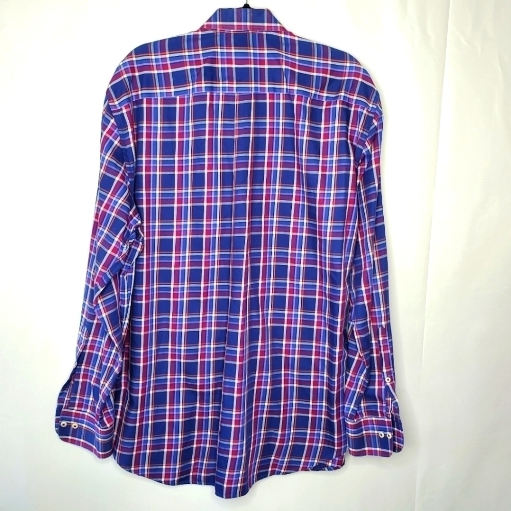 Peter Millar Cotton Button Down Shirt Size XL Plaid Long‎ Sleeve Casual - Picture 5 of 14